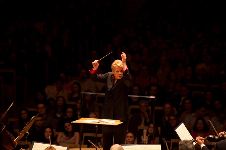Conductor Marin Alsop at a workshop at Southbank Centre in London. (Belinda Lawley)
Photo courtesy of Cargo Film and Releasing