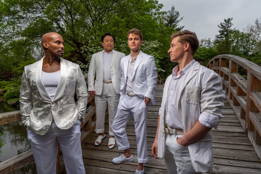 Alan H. Green, Jovanni Sy, John Cardoza and Jake Bentley Young are featured in ‘The Karate Kid: The Musical,’ which gets its world premiere at Stages St. Louis.  Photo: Stages St. Louis