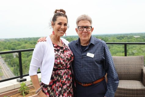 Harlan Nissenbaum and friend on the rooftop