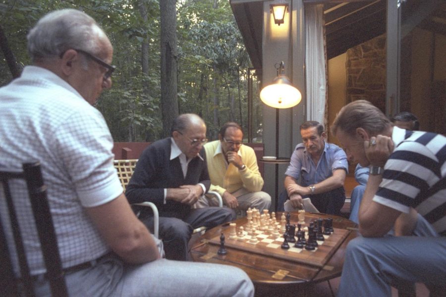 SEPT. 17: Israeli Prime Minister Menachem Begin and U.S. National Security Adviser Zbigniew Brzezinski play chess at Camp David during a break in the September 1978 negotiations.