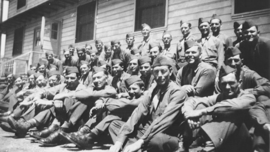 Otto Perl, who was dismissed from the Austrian Army in 1938 because he was Jewish, later immigrated to America. This photo shows his US Army unit at Camp Ritchie, Maryland, circa 1945. — US Holocaust Memorial Museum, courtesy of Otto Perl
 

