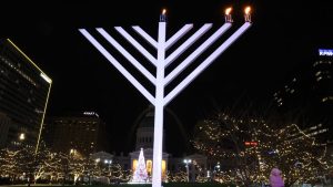 Photos: Menorah Lighting at Kiener Plaza