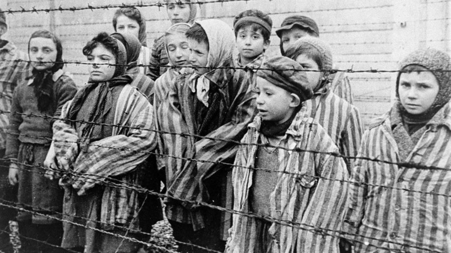 Jewish twins were kept alive to be used in Dr. Josef Mengeles medical experiments. These children from Auschwitz were liberated by the Red Army in January 1945. Credit: USHMM/Belarusian State Archive of Documentary Film and Photography.