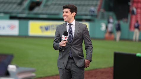 Jeff Passan on the set of Baseball Tonight during the 2021 AL Wild Card game at Fenway Park. (Allen Kee/ESPN Images)