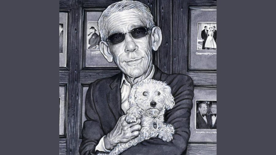 A+caricature+of+Richard+Belzer+and+his+dog+from+Even+More+Old+Jewish+Comedians%2C+by+Drew+Friedman.+%28Courtesy+Drew+Friedman%2FFantagraphics+Books%2C+Inc.%29