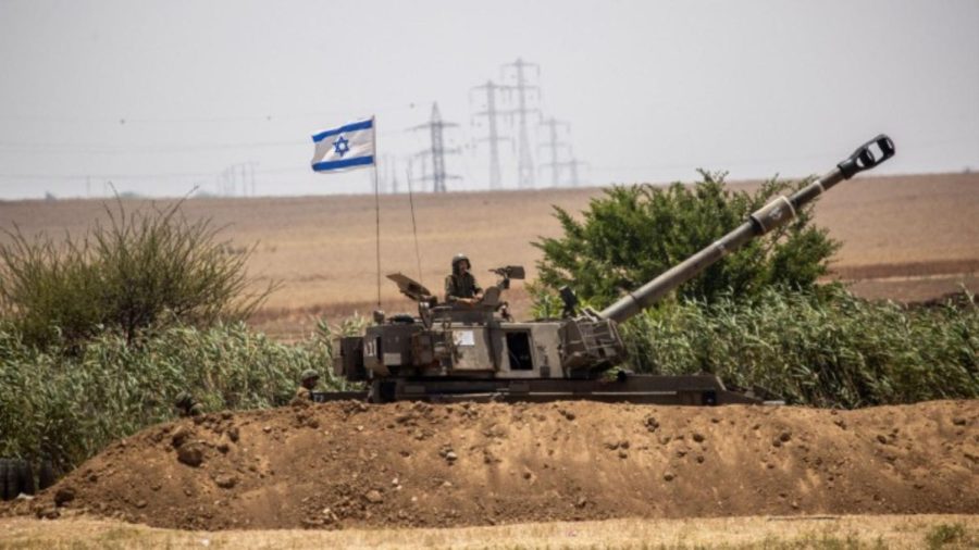 IDF Artillery Corps seen firing into Gaza near the Israeli border on May 20, 2021. Photo by Yonatan Sindel/Flash90.