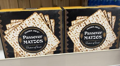 Boxes of Trader Joes matzah for sale. (Isabella Armus)