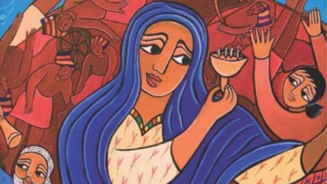 Miriam by Laura James. Cover art for Womanist Midrash: A Reintroduction to the Women of the Torah and the Throne - Wilda C. Gafney. Published by Westminster John Knox Press, National Library of Israel collections