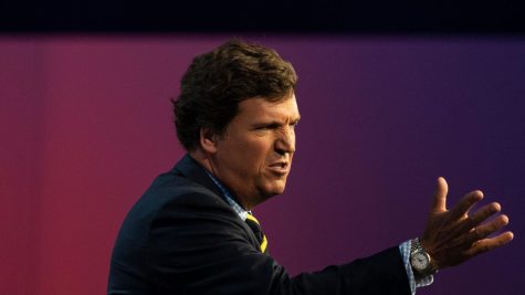 Tucker Carlson, Fox News host, speaks during the FAMiLY Leadership Summit at the Community Choice Credit Union Convention Center Friday, July 15, 2022 in Des Moines.