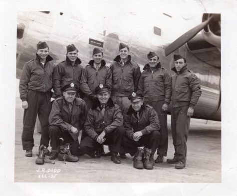 Leonard Hulbert (far left) and fellow B-24 pilots
