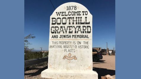 Welcome sign for the Boothill Graveyard and Jewish Memorial. Tombstone, Arizona (2018). Photo courtesy of Dr. Maxwell Greenberg