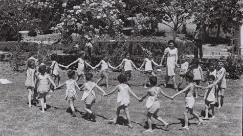 Children dancing at Kibbutz Ginegar, 1947. (Kluger Zoltan/Israel GPO)