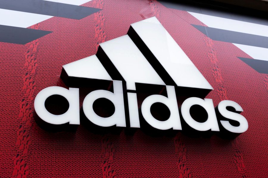 The Adidas logo is pictured on a building in Manchester, July 14, 2022. (Daniel Harvey Gonzalez/In Pictures via Getty Images)