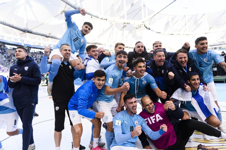 Israels under-20 mens soccer teams celebrates winning third place at the FIFA U-20 World Cup in La Plata, Argentina, June 11, 2023. (Marcio Machado/Eurasia Sport Images/Getty Images)