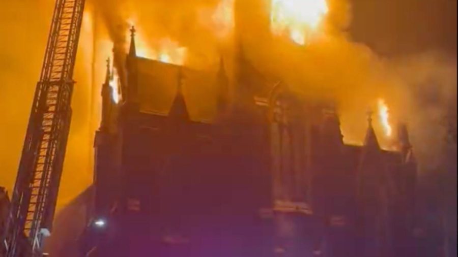 Fire destroyed the former St. Liborius Church, located at 1850 Hogan St