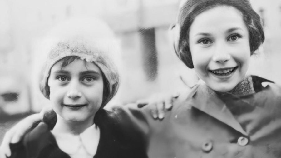 Hannah Pick-Goslar, on right, is seen with her friend Anne Frank