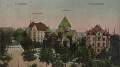 “Chemnitz. Luisen Haus. Synagogue. Stephansplatz. Verlag u. Photographie Edm. Papezik. Posted on 14 April 1908, 13.8 x 8.7 cm. The Luisen Haus was a prestigious private clinic.”

Excerpt From
24 German Synagogues
This material may be protected by copyright.