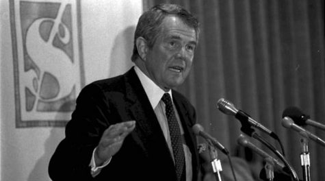 Pat Robertson speaks at the Florida Economics Club in 1986. (Mark T. Foley/Wikimedia Commons)