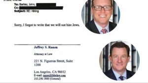 Part of an email thread between John Barber and Jeff Ranen, two law firm partners who quit Lewis Brisbois on May 2, 2023