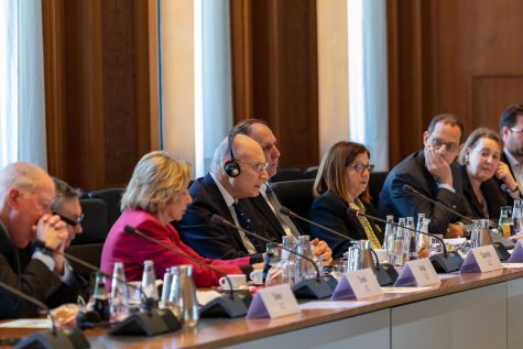 ​​Claims Conference delegation for negotiations with the German government on behalf of Holocaust survivors in Berlin, Germany, May 8, 2023. (Courtesy of Claims Conference)