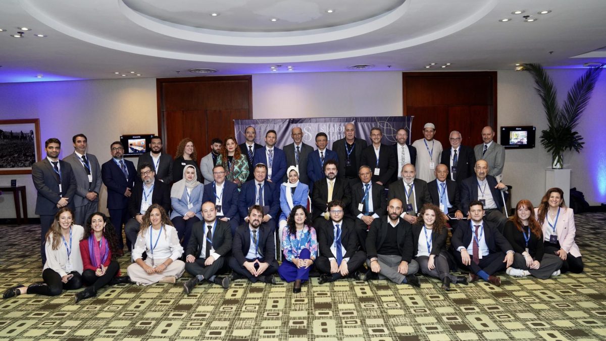 Members of the Latin American Jewish Congress and the Muslim World League meet at a hotel in Buenos Aires. (Courtesy of the World Jewish Congress)