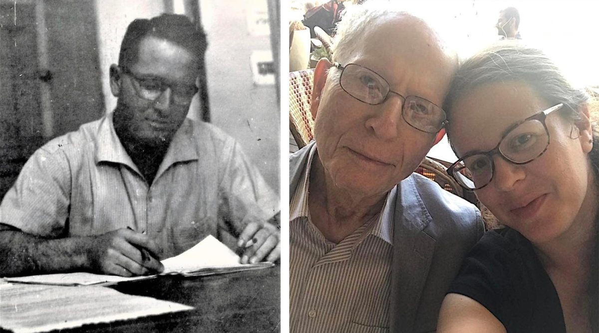 Aharon Ariel was a Jerusalem-born scholar and journalist who fought in Israels War of Independence; at right, Ariel with his granddaughter Yael Ariel-Goldschmidt. (Courtesy Yael Ariel-Goldschmidt)