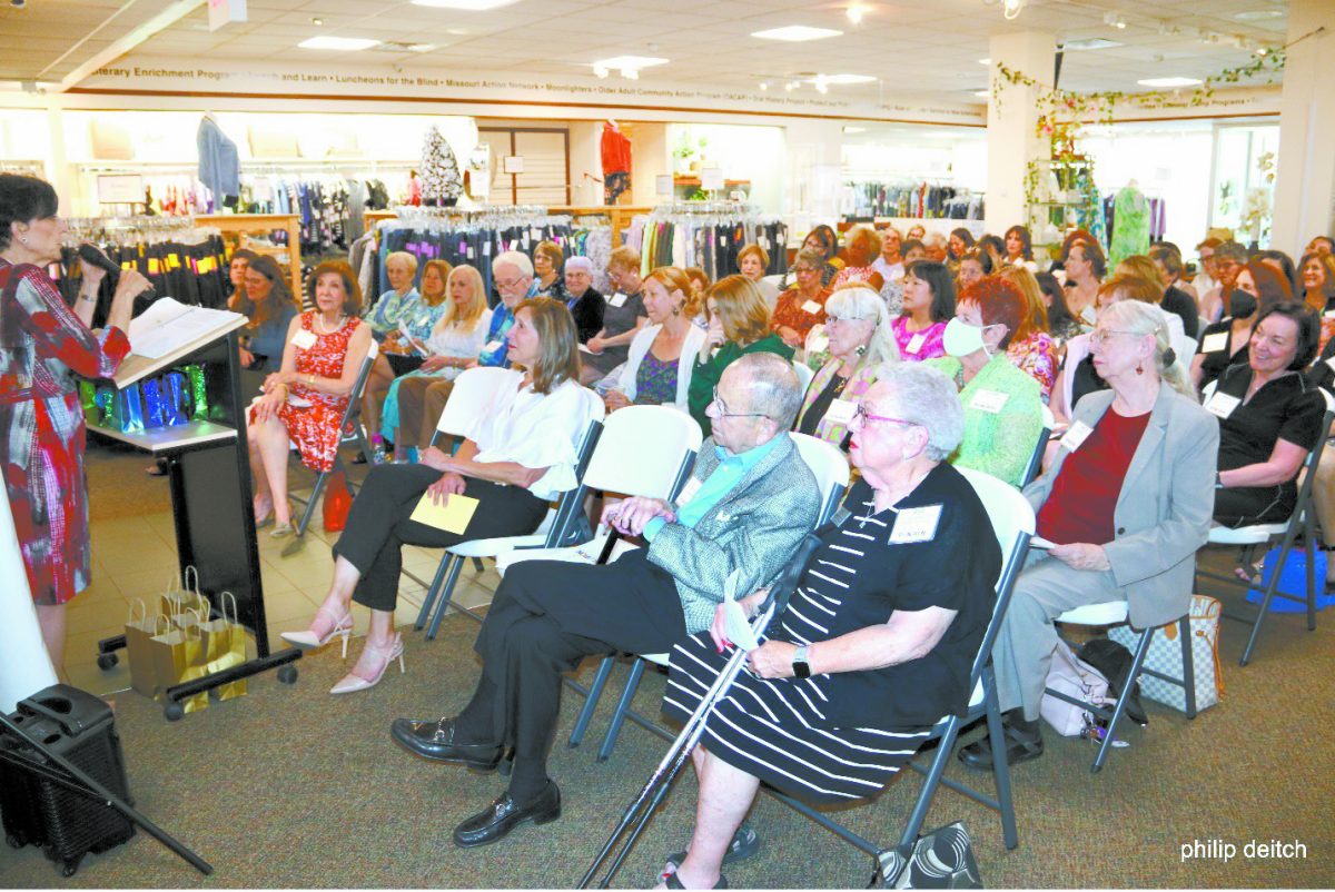 Gail Eisenkramer, Immediate Past President of NCJWSTL, and husband Charles sit in front right row of the audience.