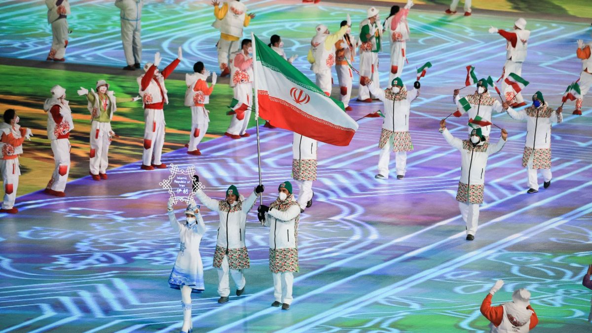 Irans athlete delegation at the 2022 Beijing Olympics. 