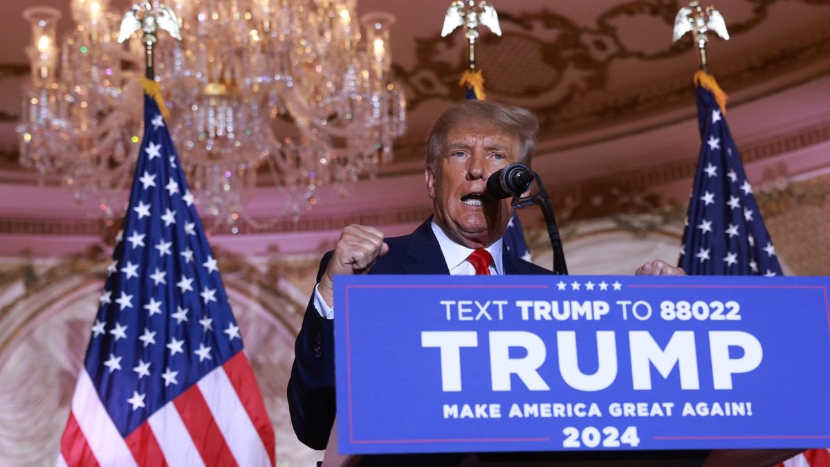 Donald Trump speaks during an event at his Mar-a-Lago home in Palm Beach, Fla., Nov. 15, 2022. (Joe Raedle/Getty Images)