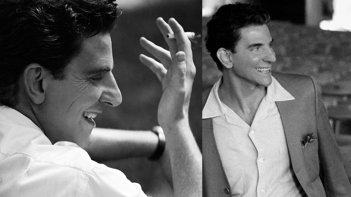 Bradley Cooper as Leonard Bernstein in Maestro. 