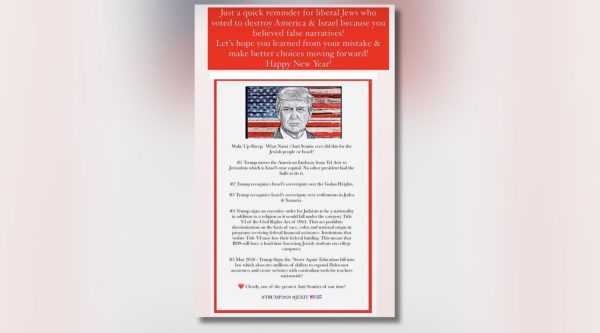 Former president Donald Trump posted a bizarre Rosh Hashanah message Sept. 17 addressed to ‘liberal Jews’ who ‘voted to destroy America and Israel’.