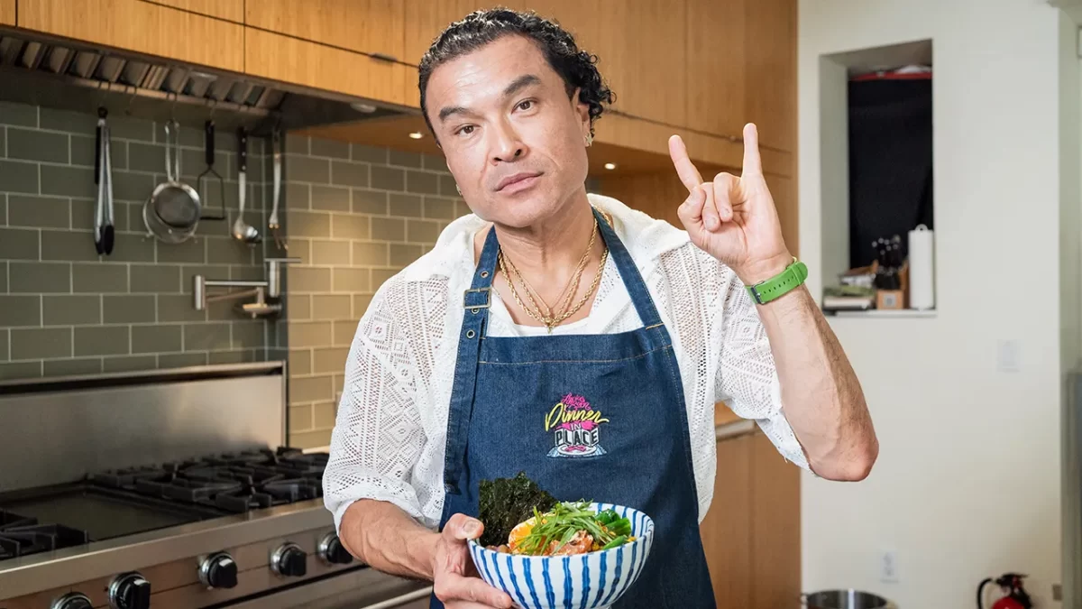 Tsutomu Shimura, better konwn as the rapper Lyrics Born, launched his cooking show Dinner In Place in 2020. (Photo/Courtesy)
