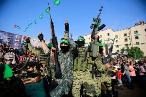 Members of Al-Qassam Brigades, the armed wing of the Hamas movement, attend a rally in Beit Lahiya on May 30, 2021. Photo by Atia Mohammed/Flash90  *** Local Caption *** ????
???????
????????
???????
???? ??????