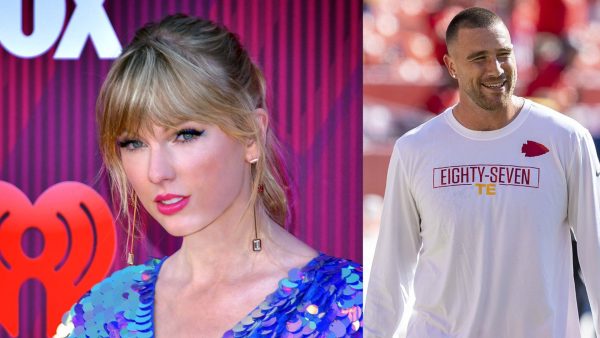 Taylor Swift in 2019.  Photo: © Glenn Francis,www.PacificProDigital.com/CREATIVE COMMONS and  Travis Kelce in 2021.  Photo: All-Pro Reels from District of Columbia, USA/CREATIVE COMMONS  

