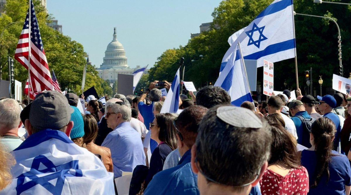 Supporters of Israel protest near the U.S. Capitol, Oct. 13, 2023.