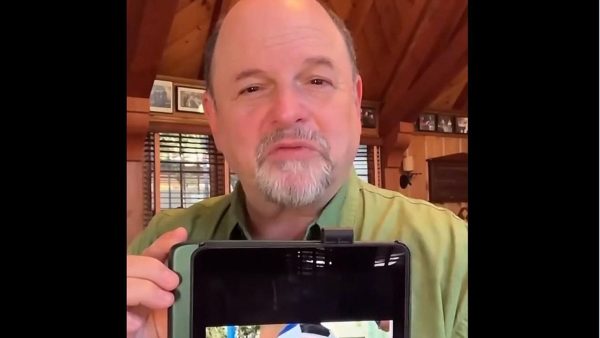 Actor Jason Alexander holds a picture of 9-year-old Ohad Munder-Zichri, Nov. 18, 2023. Source: X.
