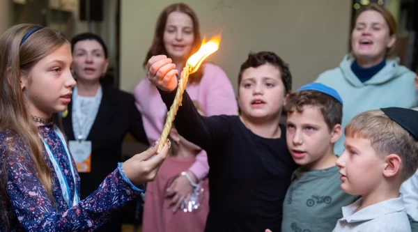 A Saturday night Havdalah ceremony was one of the highlights of the Limmud FSU event in Lublin, Poland, Nov. 4, 2023. 
