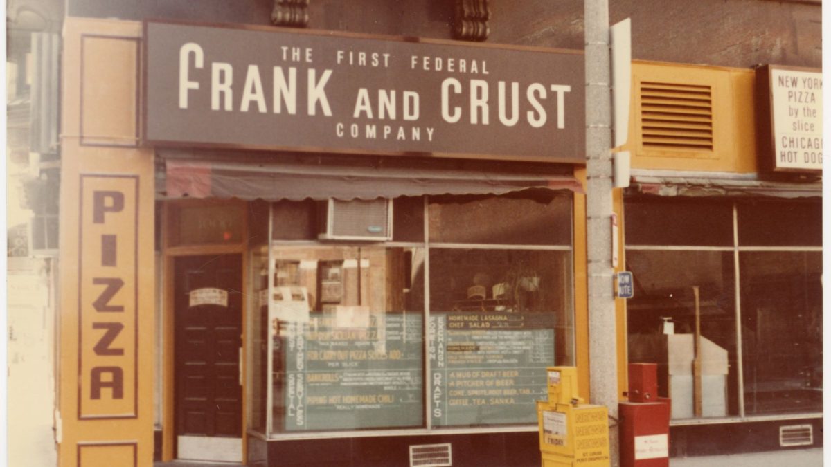 First+Federal+Frank+and+Crust+Company+at+the+corner+of+10th+and+Olive+Streets%2C+December+1977.+