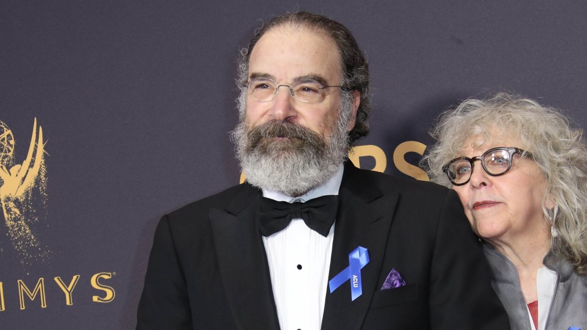 Mandy Patinkin and Kathryn Grody arrive on the red carpet at the 69th Emmy Awards at the Microsoft Theater. Mandatory Credit: Dan MacMedan-USA TODAY