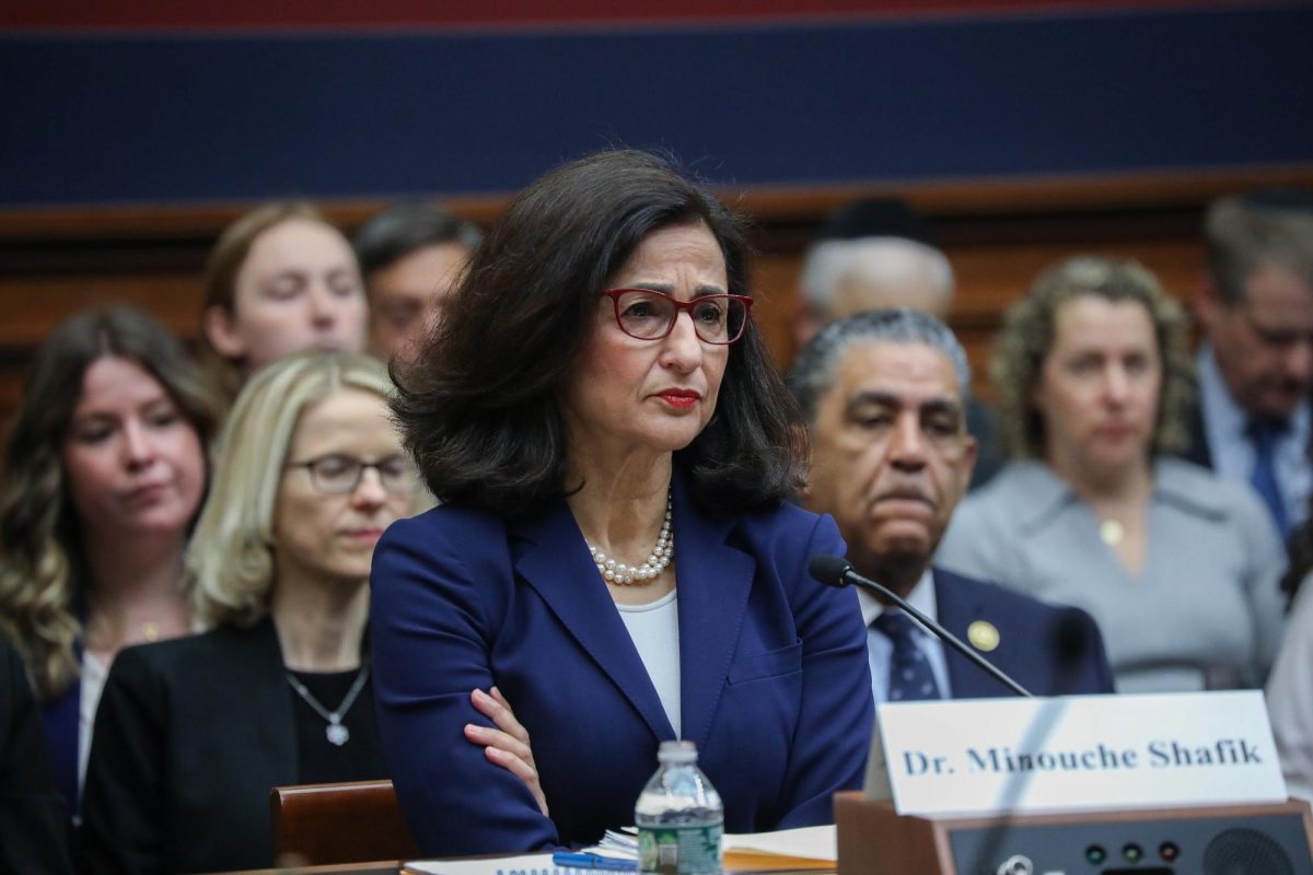 Minouche Shafik, president of Columbia University, testifies about Jew-hatred on campus before the House Committee on Education and the Workforce on April 17, 2024. 