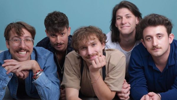 The band Post Sex Nachos, which includes former St. Louisans Sammy Elfanbaum (center) and Mitch Brodden (far right) will play at the 2024 Lollapalooza music festival in Chicago in August. 