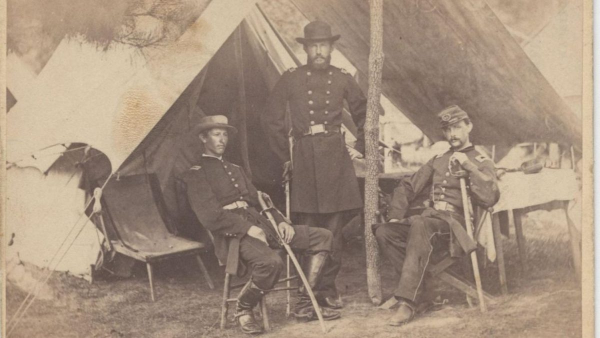 U.S. Civil War Union officers in tent (1862). Photo courtesy of Penn State Special Collections via Flickr
