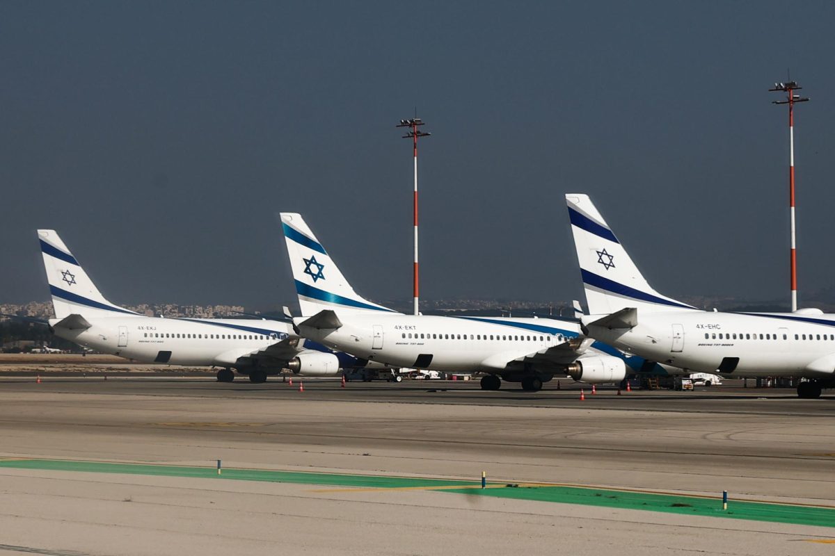 El Al planes are seen at the Ben Gurion International Airport in Tel Aviv on Dec. 31, 2022. (Jakub Porzycki/NurPhoto)