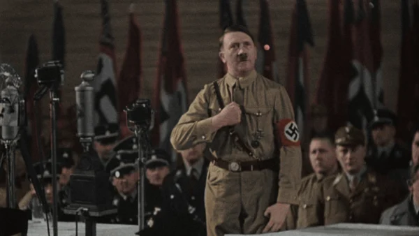 Hitler and the Nazis makes use of colorized archival footage — some from Leni Riefenstahl — as well as reenactments. 