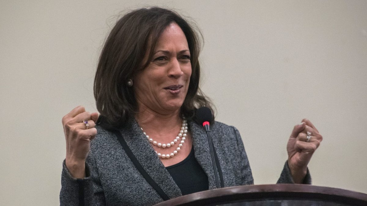 Vice President Kamala Harris speaks at the San Joaquin Valley Leadership Conference.