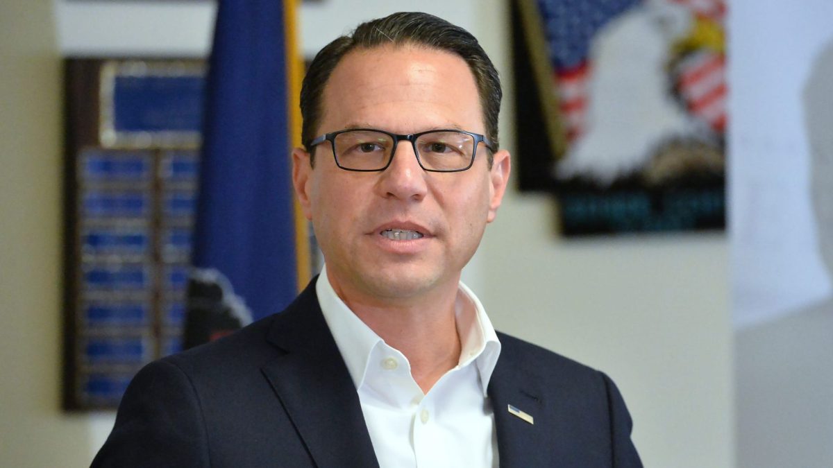 Pennsylvania Governor Josh Shapiro speaks during a visit to the Erie West Senior Center to discuss property tax and rent rebate programs for seniors on May 4, 2023.