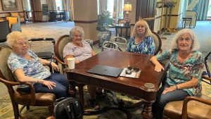 From left to right: Anita Korman, Hannah Tannenbaum, Louise Katz and Renee Dopkin at Brookdale Senior Living in Creve Coeur.
