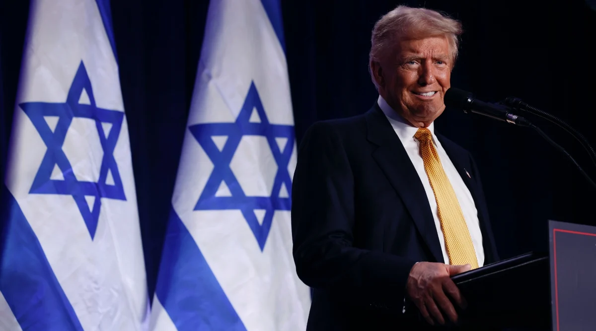 Republican presidential nominee, former U.S. President Donald Trump speaks before prominent Jewish donors at an event titled "Fighting Anti-Semitism in America" at the Hyatt Regency Capitol Hill, Washington D.C., Sept. 19, 2024. (Chip Somodevilla/Getty Images)