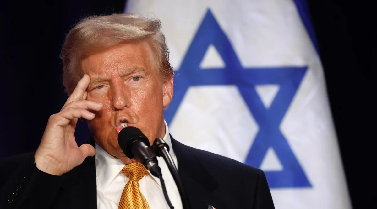 Republican presidential nominee, former U.S. President Donald Trump speaks before prominent Jewish donors at an event titled "Fighting Anti-Semitism in America" at the Hyatt Regency Capitol Hill, Washington D.C., Sept. 19, 2024. (Chip Somodevilla/Getty Images)