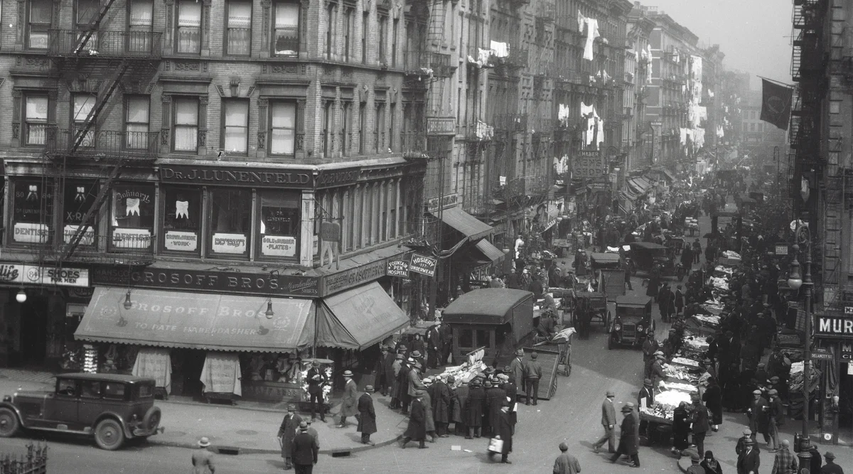 The old Orchard Street Market on the Lower East Side. (Courtesy Dan Slater)